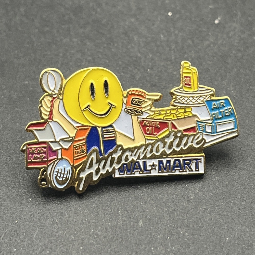 Walmart Smiley Mascot Automotive Department Lapel Hat Pin